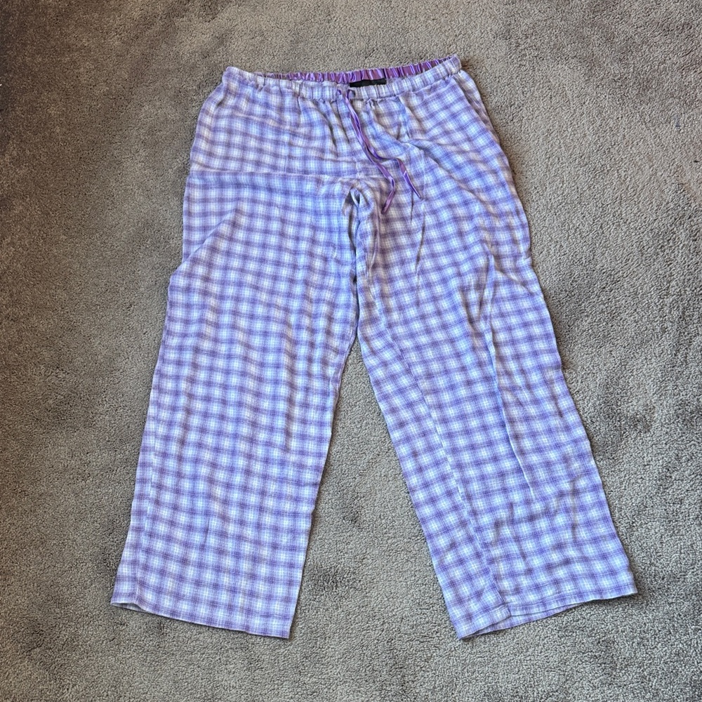 Planet Sleep Purple Plaid Flannel Pajama Pants Lounge Sleepwear SIZE M